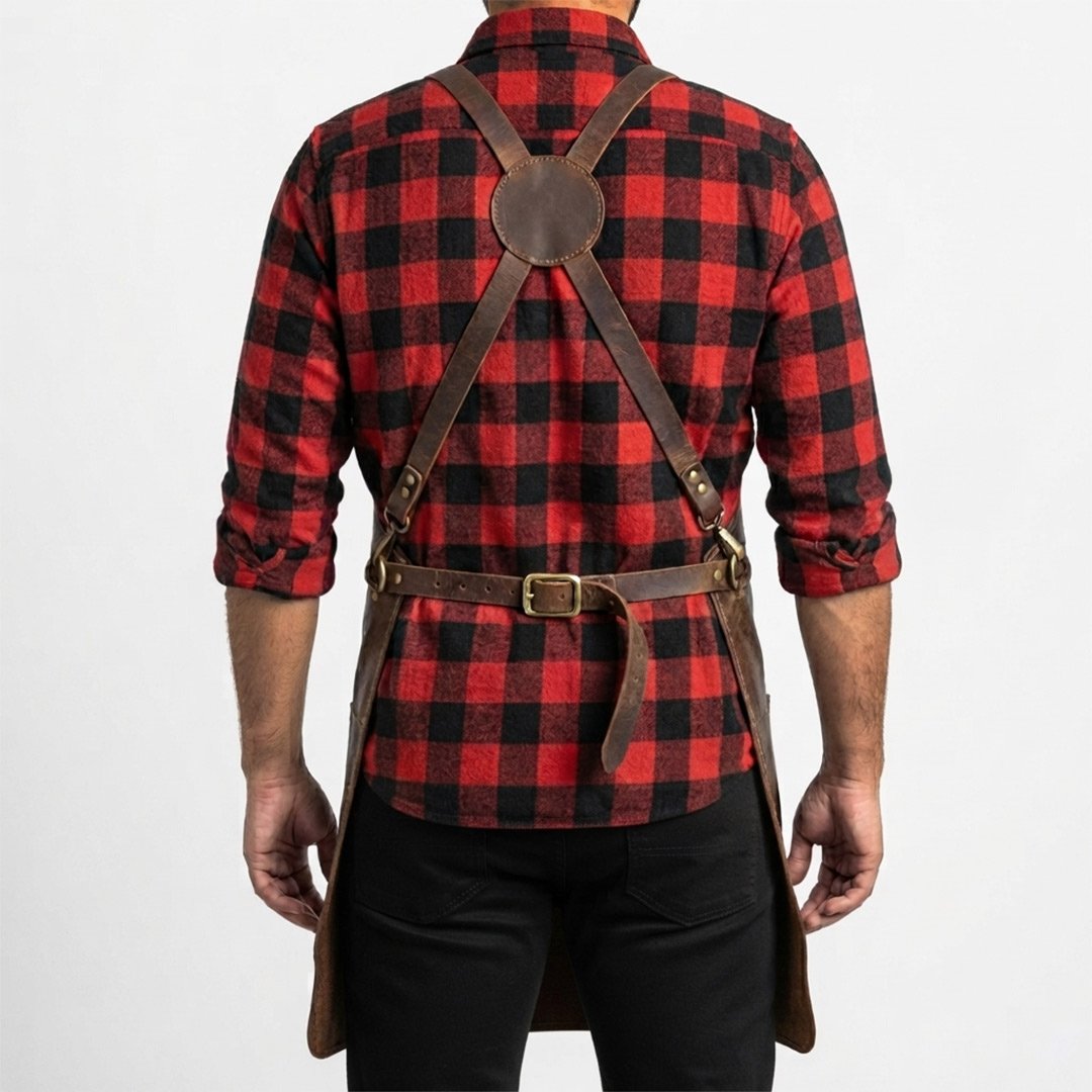 timberhand cross back leather apron